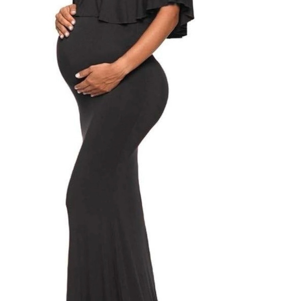 Elegant Black Maternity Gown